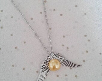 golden snitch necklace harry potter theme charm gifts