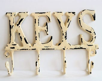 Bathroom Key Sign big key hook/cast iron key hook/cast iron wall hooks/cottage Bathroom Key Sign big key hook/cast iron key hook/cast iron wall hooks/cottage