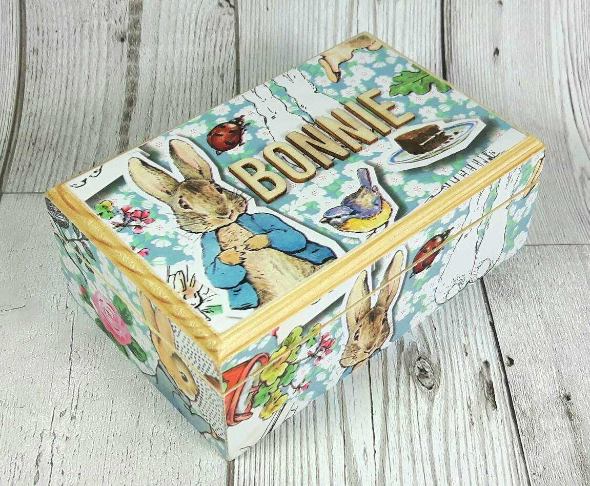 Personalised Peter Rabbit Keepsake Box Baby Shower Peter