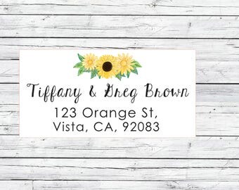 Sunflower return address labels, cute address labels, flowers return address labels, floral address labels, shipping labels , mailing label