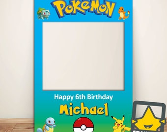 Custome Designed Pokemon Party Photo Booth Prop (DIGITAL FILE ONLY) Pokemon Party Supplies, Pokemon Birthday