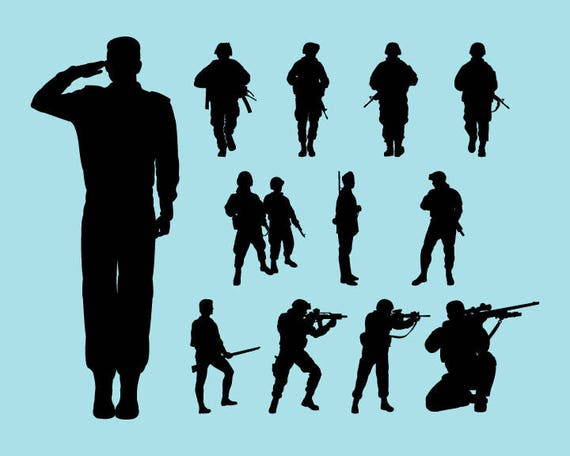 SVG DXF PNG Cut Files Silhouette Soldier Cutting File