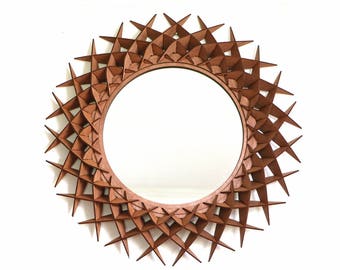 Wood Wall Mirror round wood mirror | etsy Wood Wall Mirror round wood mirror | etsy