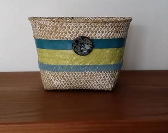 decorated with wicker basket