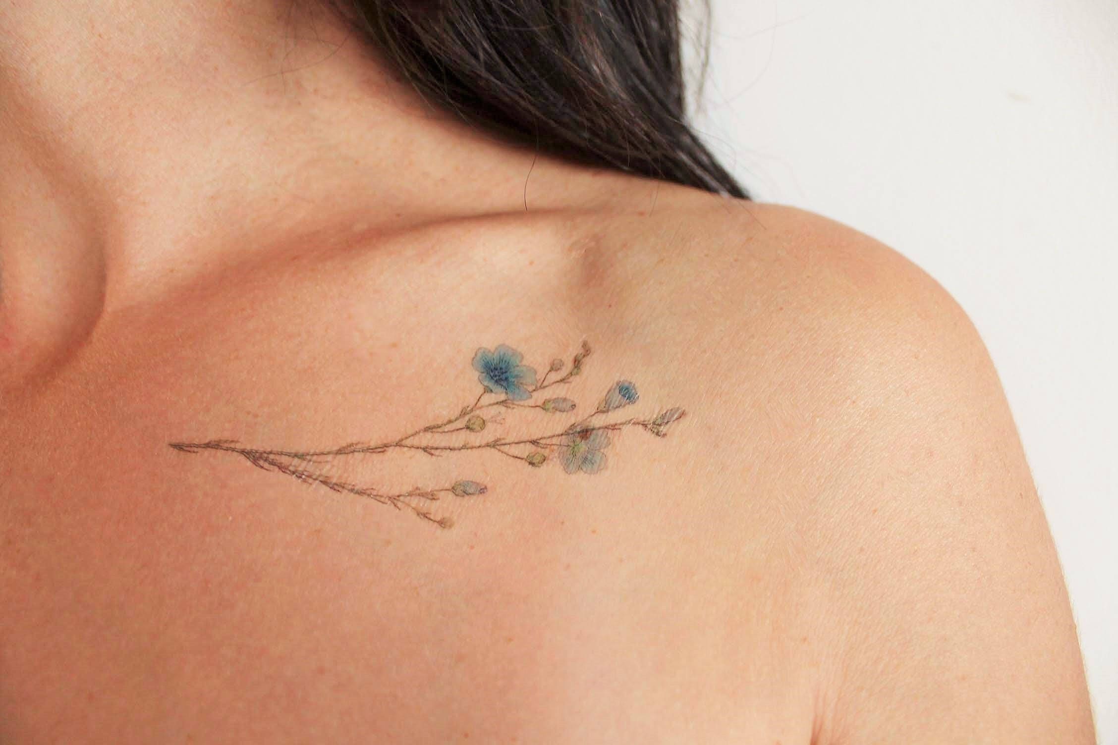 2 blue wild flower temporary tattoos wild flower temporary 2 blue wild flower temporary tattoos wild flower temporary