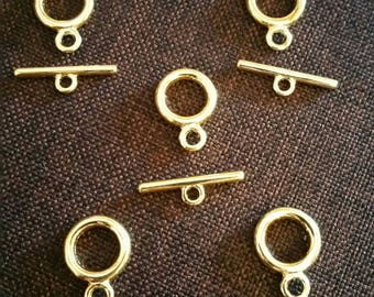 Set of 5 toogles gold metal clasps