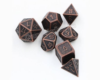 Dungeons and Dragons Dice Set-dnd dice-Metal Dice-Polyhedral Dice Set-rpg dice set-d&d dice-d20 RPG Role Playing Games-7 dice-Choose Color