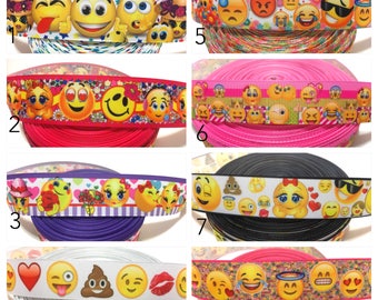 Emoji Ribbon,Smiley Ribbon,Emoji Grosgrain Ribbon,Smiley Face Ribbon,Emoji Faces Ribbon by the Yard,Emoji Party Ribbon,Emoticon Ribbon