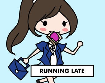 RUNNING LATE Stickers / planner stickers, school, work stickers, late for school, late for work, panic sticker / SDW34