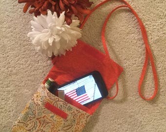 Cell-phone purse, small cross-body bag, iphone purse, smartphone purse, cell phone pouch, phone bag