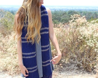 Ravenclaw Scarf Knitted - Handmade