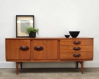 Vintage 1960s Beautifully Teak Sideboard. Retro Danish Mid Century