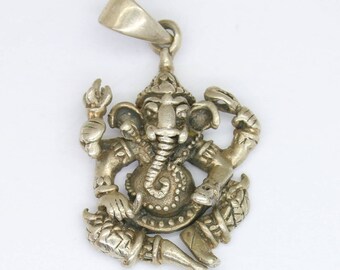 Sterling silver Ganesha necklace, Ganesha pendant, Lord Ganesha, Hinduism, Elephant god, Hindu god, Ganesha charm necklace, free shipping