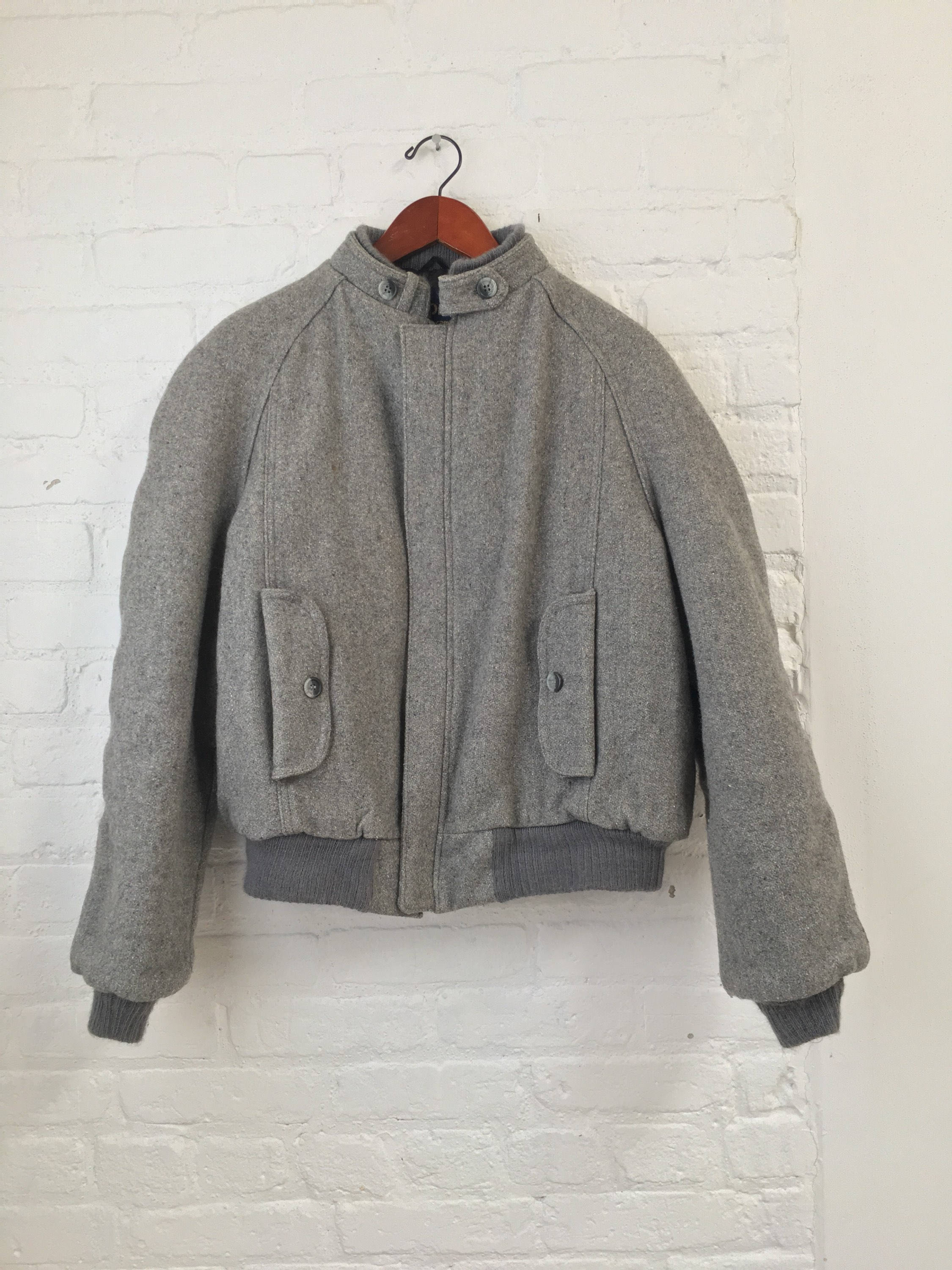 vintage 80's grey wool bomber Esprit by Campus/ jacket/