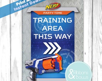 Nerf Party Sign Printable Instant Digital Download Jpeg & Pdf