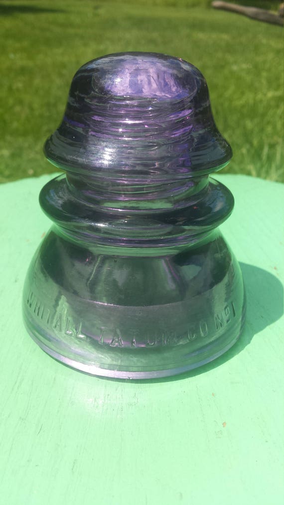 Vintage Purple Railroad Glass Insulator Rare Amethyst