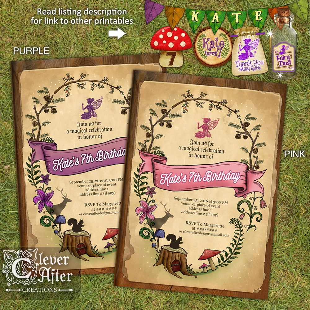 Enchanted Forest Invitation Enchanted Garden Invite fairy