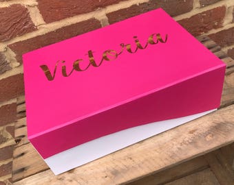 Two piece wave gift box, Bridesmaid box, Brides box, Gift box, Birthday box, New baby box, Baby shower box, Keepsake box, Memory box