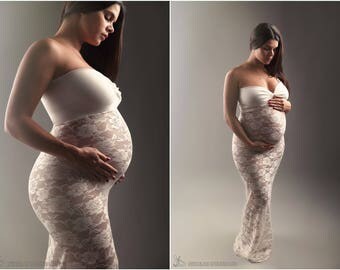 Maternity Dress for photo shoot - Maternity Gown - Ready to Ship Photo Prop for maternity pictures . Pregnancy dress for photography shoot !