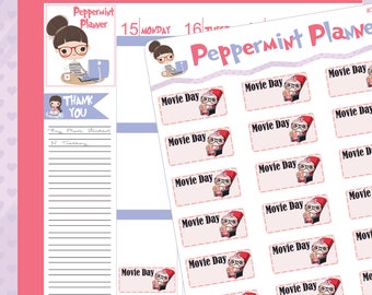 Sloth Movie Day -- Planner Sticker #333