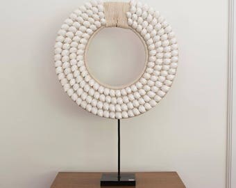 Large white poppy necklace