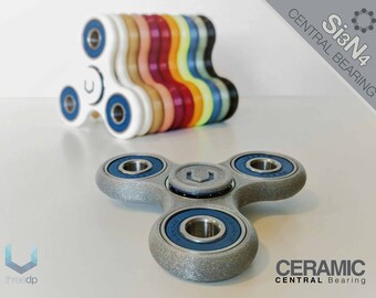 Si3N4 Ceramic Central Bearing | TRIO SPINNER - Fidget hand finger Toy -3D Printed - Hand Spinner Edc Focus - ADHD