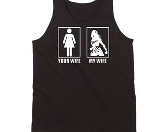 Custom My Wife Your Wife Wonder Woman or Supergirl t-shirt