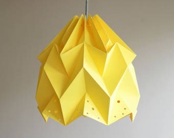 WAVE paper origami lampshade - yellow