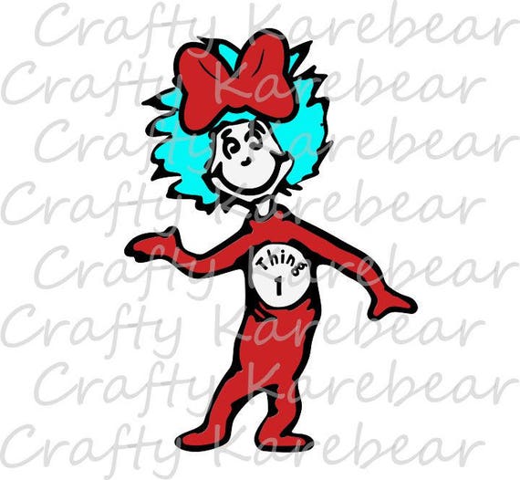 Download Thing 1 with Bow SVG Digital File