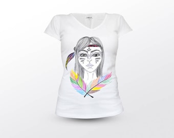 Native American Tshirt, Native American Clothing, Native American Woman, Cherokee Tshirt, Cheyenne Tshirt, Navajo Tshirt, Apache Tshirt