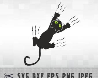 Black Cat SVG PNG DXF Logo Layered Vector Cut File Silhouette Studio Cameo Cricut Design Template Stencil Vinyl Decal Heat Transfer Iron on