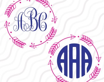 Arrow Circle Frame SVG, Tribal Frame SVG, Arrow SVG Cut table Design,svg,dxf,png Use With Silhouette Studio & Cricut_Instant Download