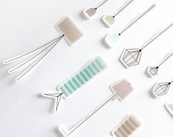 Lamps, transparent stickers