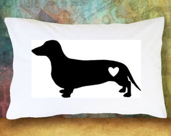 wiener dog pillow case