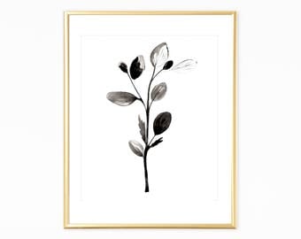 Botanical Print,Scandinavian print,Instant Download,Black&White botanical,Minimalist Botanical,Nature Print,Wallart Printable