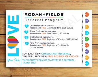 Rodan and Fields Referral Cards - R+F Business card - Digital File 4x6 - Rodan + Fields - Immediately available after your purchase