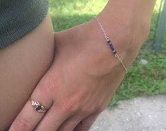 Thin Blue Line Bracelet,Police Jewelry,Blue Line Jewelry, LEO Jewelry,Police Wife Jewelry,Police Mom Jewelry,Dainty BraceletPolice Wife Gift