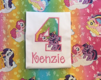 My Little Pony birthday shirt, Fast Shipping, MLP shirt,1,2,3,4,5,6,7,8,9 year old shirt, Twilight Sparkle, Pinkie Pie, birthday shirt