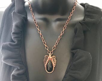 Nephrite Jade Copper Necklace Pendant Stability, Prosperity, Longevity Non Tarnish Copper
