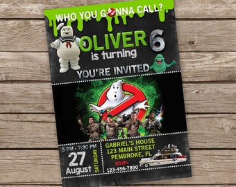 Ghostbusters invitation, Ghostbusters birthday invitation, Ghostbusters Birthday Invite, GhostBusters Birthday Party, Ghostbusters Invite