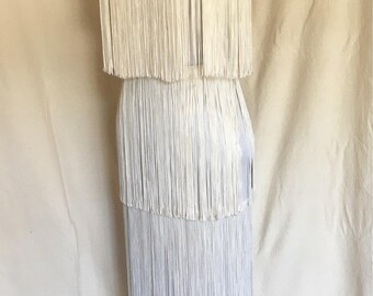 70's Vintage Fringed Evening Dress by Addé California
