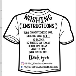 Download Garment Care Card SVG HTV wash instructions Clothing care