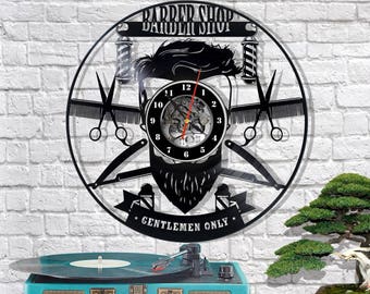 Barber Shop vinyl clock/Barber Shop wall clock/Barber Shop vinyl décor/Barber shop vinyl art/Barber Shop gift/Original clock/Creative clock
