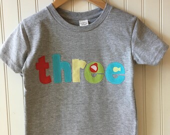 Pastel o-fish-ally THREE birthday tee. The BIG THREE 3rd birthday shirt. Bobber, fishing, boating, vacation, trip, birthday shirt. Any age.