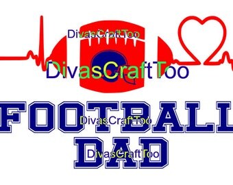 Football Dad Heartbeat SVG