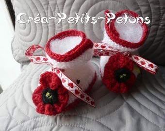 Poppies knit baby boots booties