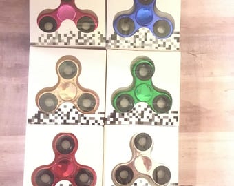 Metal Fidget Spinner, Fidget Spinner Red Gold Green Pink Silver and Blue Fidget Spinners