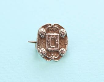 Victorian Sterling Silver British Arts and Crafts Pin or Brooch or Lapel Pin or Tie Pin Bride and Groom