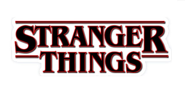 Stranger Things Promo Logo Stickers Black & Red Outline