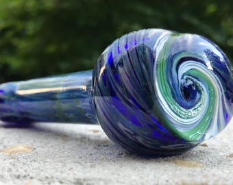4.5" Cobalt Blue Glass Smoking Pipe 15 - Galaxy Marble Swirl Glass Pipe Glass Spoon Smoking Bowl Smoking pipes 15